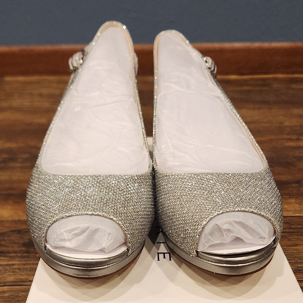 Silver kitten heels